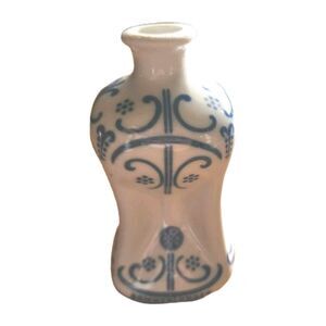 Vtg Lufthansa Bommerlunder Airliner Liquor Bottle Blue Porcelain Bavaria Empty